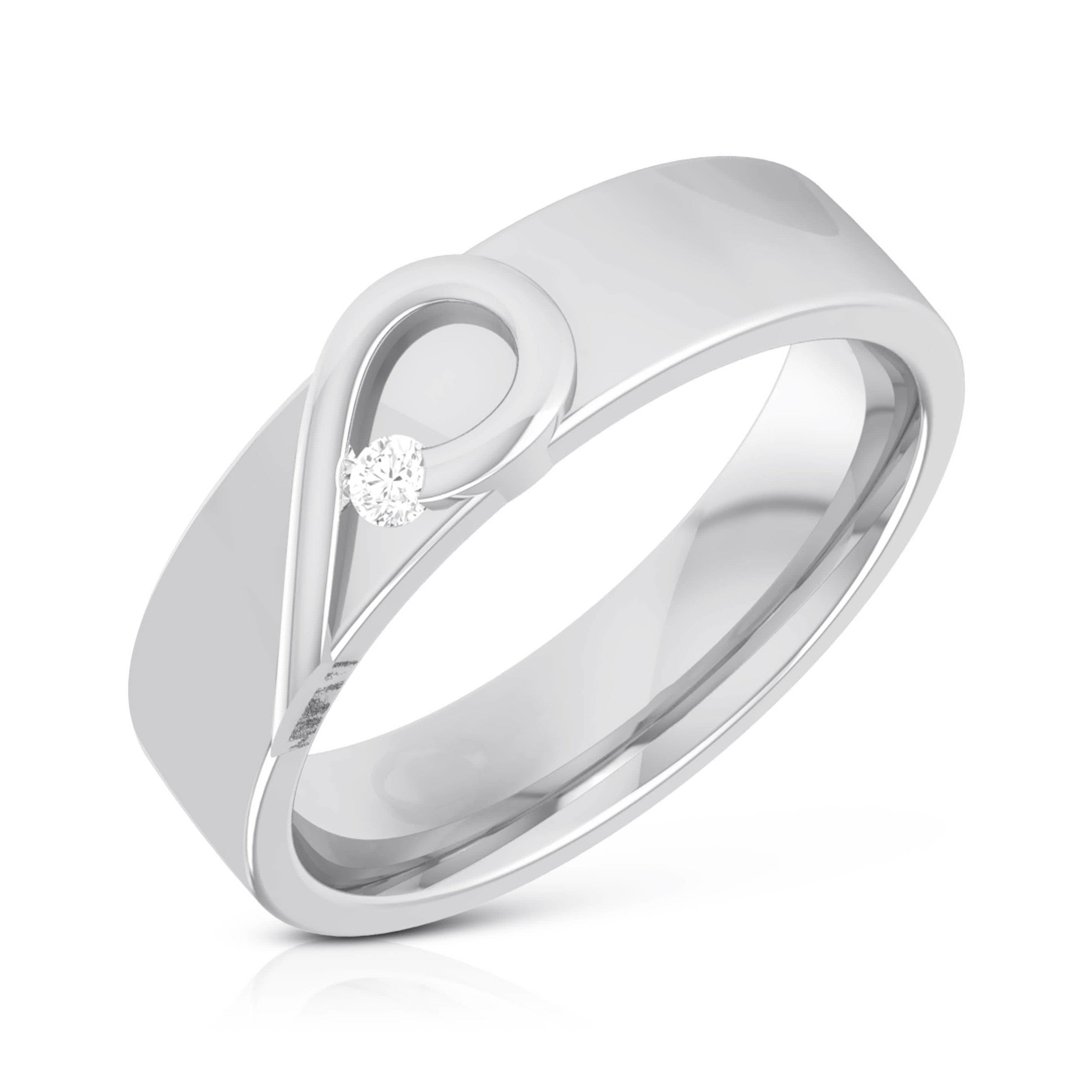 Heart Single Diamond Platinum Love Bands JL PT R-8004