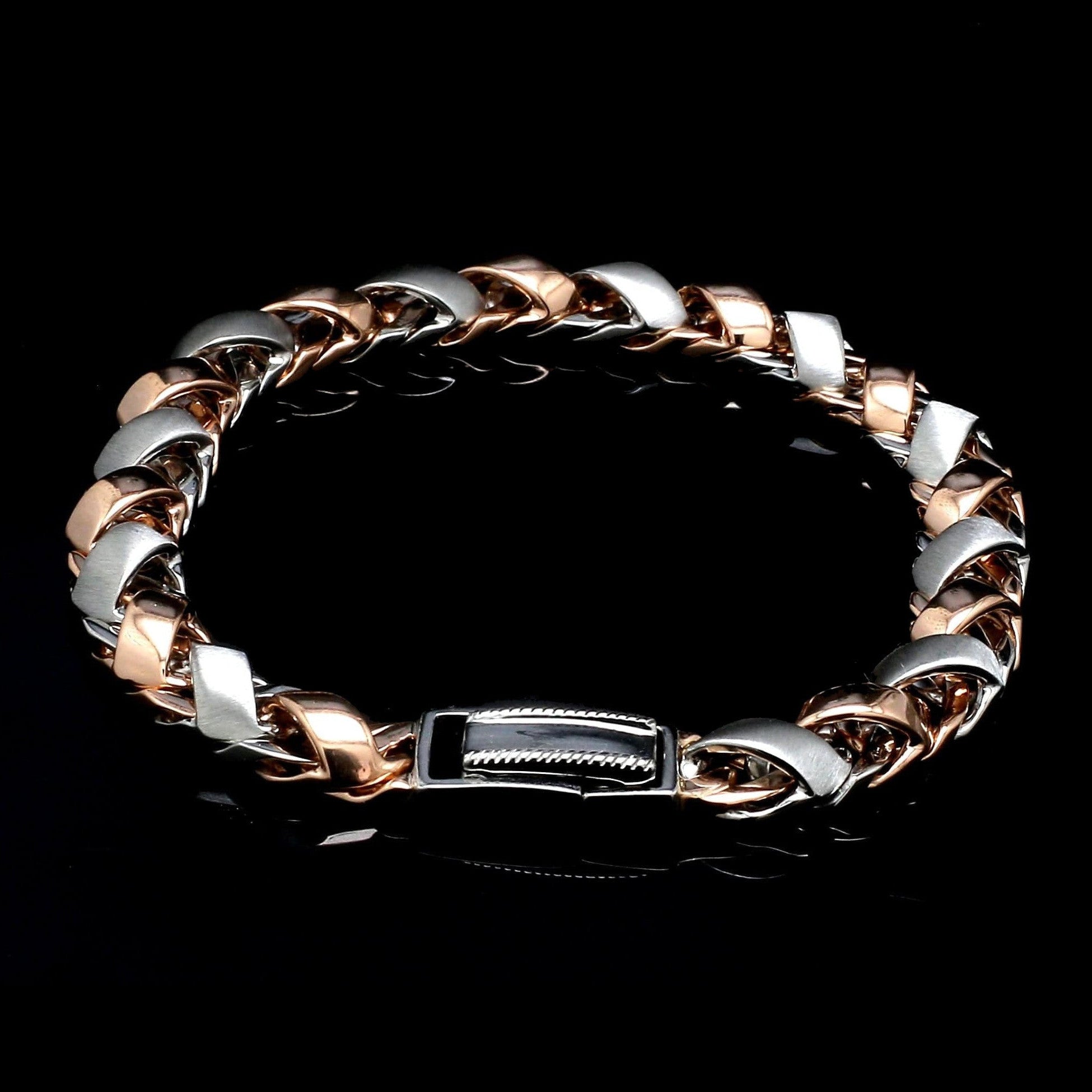 Heavy Platinum & Gold Bracelet for Men JL PTB 641-RG