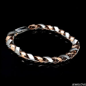 Heavy Platinum & Gold Bracelet for Men JL PTB 641-RG