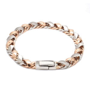 Heavy Platinum & Gold Bracelet for Men JL PTB 641-RG