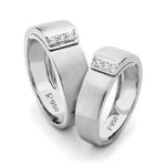 Load image into Gallery viewer, Heavy Platinum Love Bands with Diamonds JL PT 126
