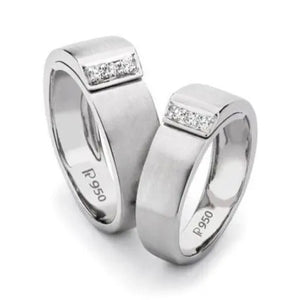 Heavy Platinum Love Bands with Diamonds JL PT 126