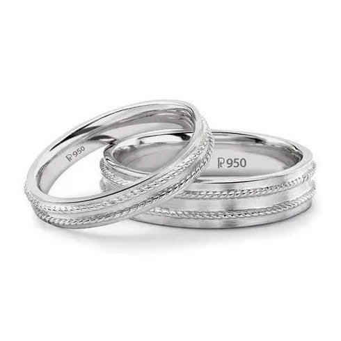 Hi-polish Rope style Platinum Love Bands JL PT 114