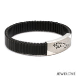 Load image into Gallery viewer, Jaguar Platinum Black Band Bracelet for Men - Flexible JL PTB 1208
