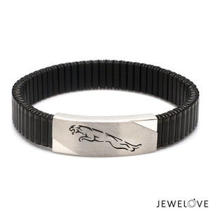 Jaguar Platinum Black Band Bracelet for Men - Flexible JL PTB 1208