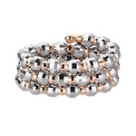 Load image into Gallery viewer, Japanese 3 Row Flexible Platinum Rose Gold Fusion Ring with Diamond Cutting JL PT 1026
