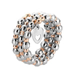 Load image into Gallery viewer, Japanese 3 Row Flexible Platinum Rose Gold Fusion Ring with Diamond Cutting JL PT 1026
