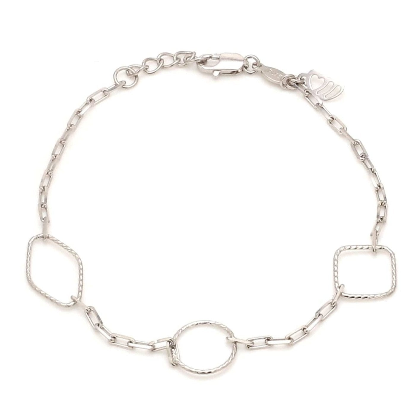 Japanese 3 Shape Links Platinum Bracelet for Women JL PTB 1157