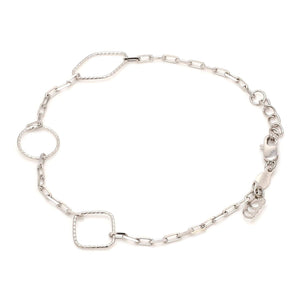 Japanese 3 Shape Links Platinum Bracelet for Women JL PTB 1157