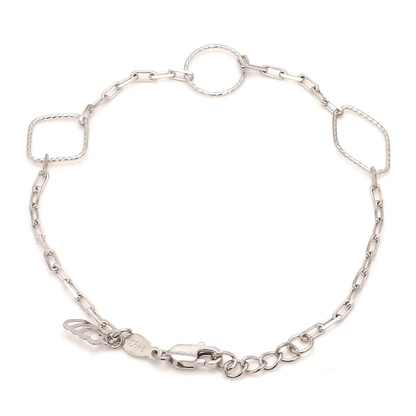 Japanese 3 Shape Links Platinum Bracelet for Women JL PTB 1157