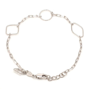 Japanese 3 Shape Links Platinum Bracelet for Women JL PTB 1157