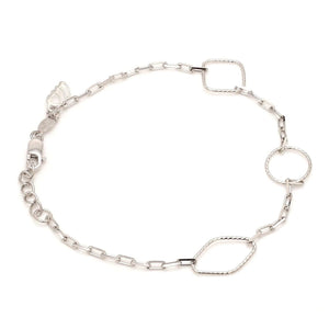 Japanese 3 Shape Links Platinum Bracelet for Women JL PTB 1157