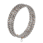 Load image into Gallery viewer, Japanese 5-row Platinum &amp; Rose Gold Bracelet for Women with Diamond Cut Balls JL PTB 772
