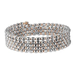 Load image into Gallery viewer, Japanese 5-row Platinum &amp; Rose Gold Bracelet for Women with Diamond Cut Balls JL PTB 772
