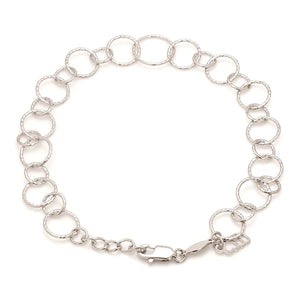 Japanese Circle Links Platinum Bracelet for Women JL PTB 1155