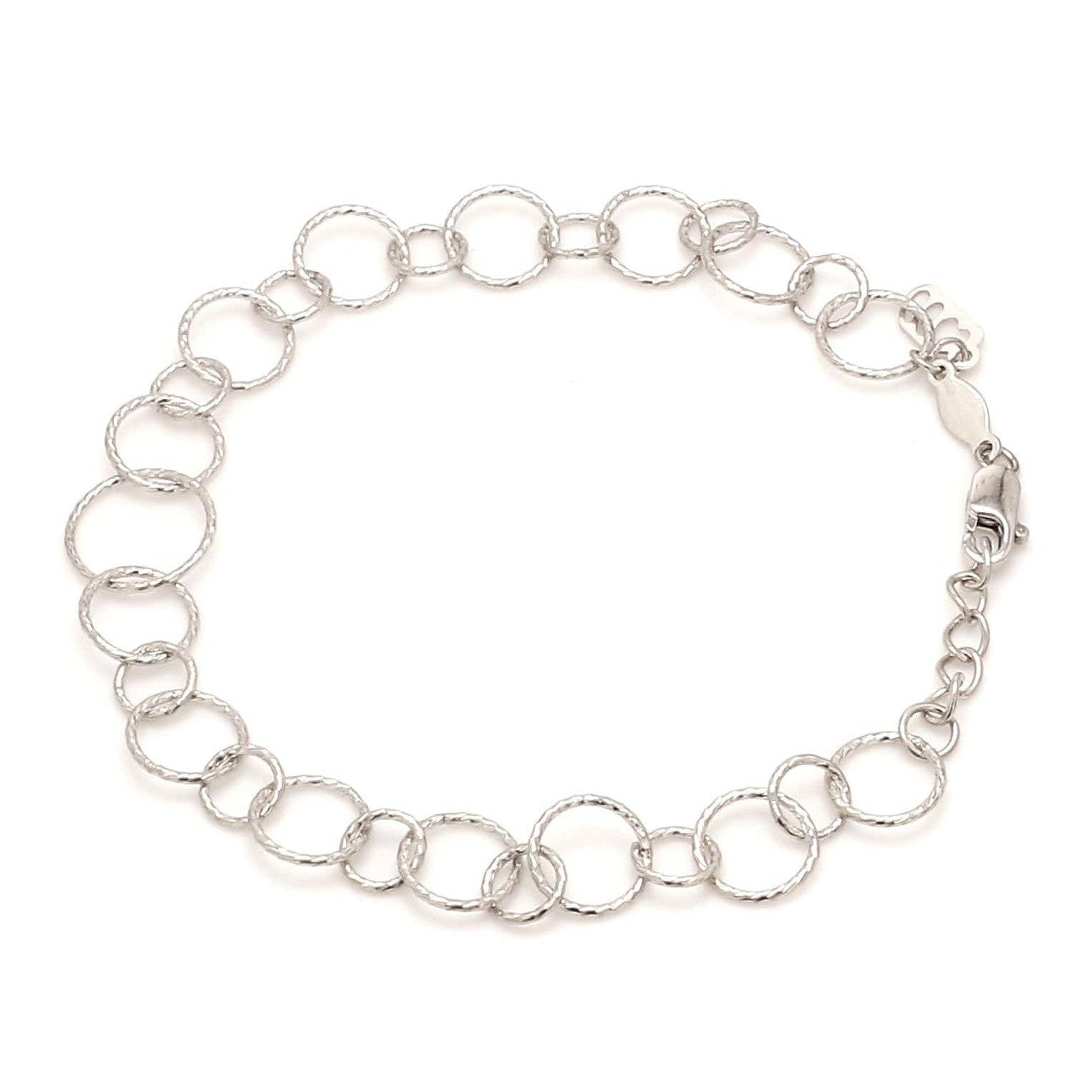 Japanese Circle Links Platinum Bracelet for Women JL PTB 1155