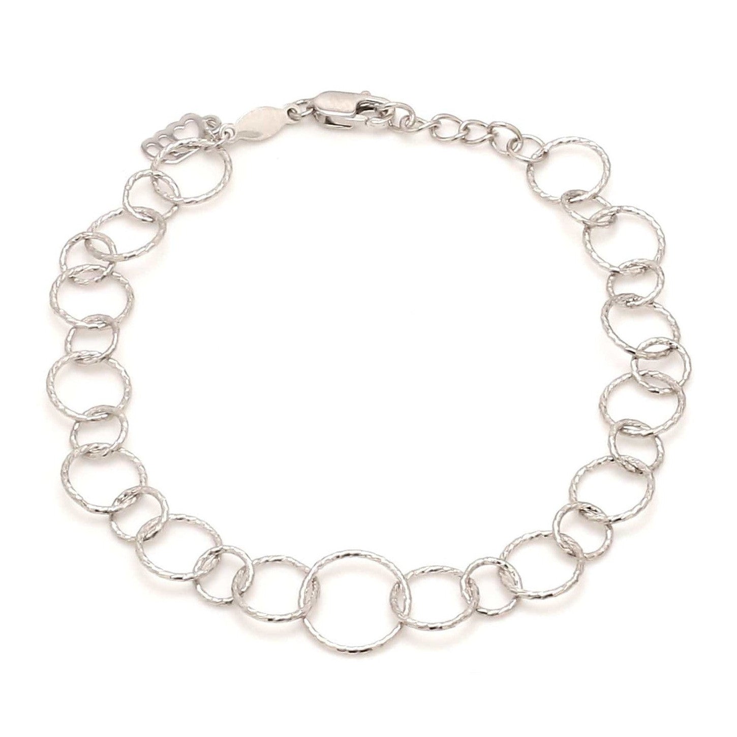 Japanese Circle Links Platinum Bracelet for Women JL PTB 1155