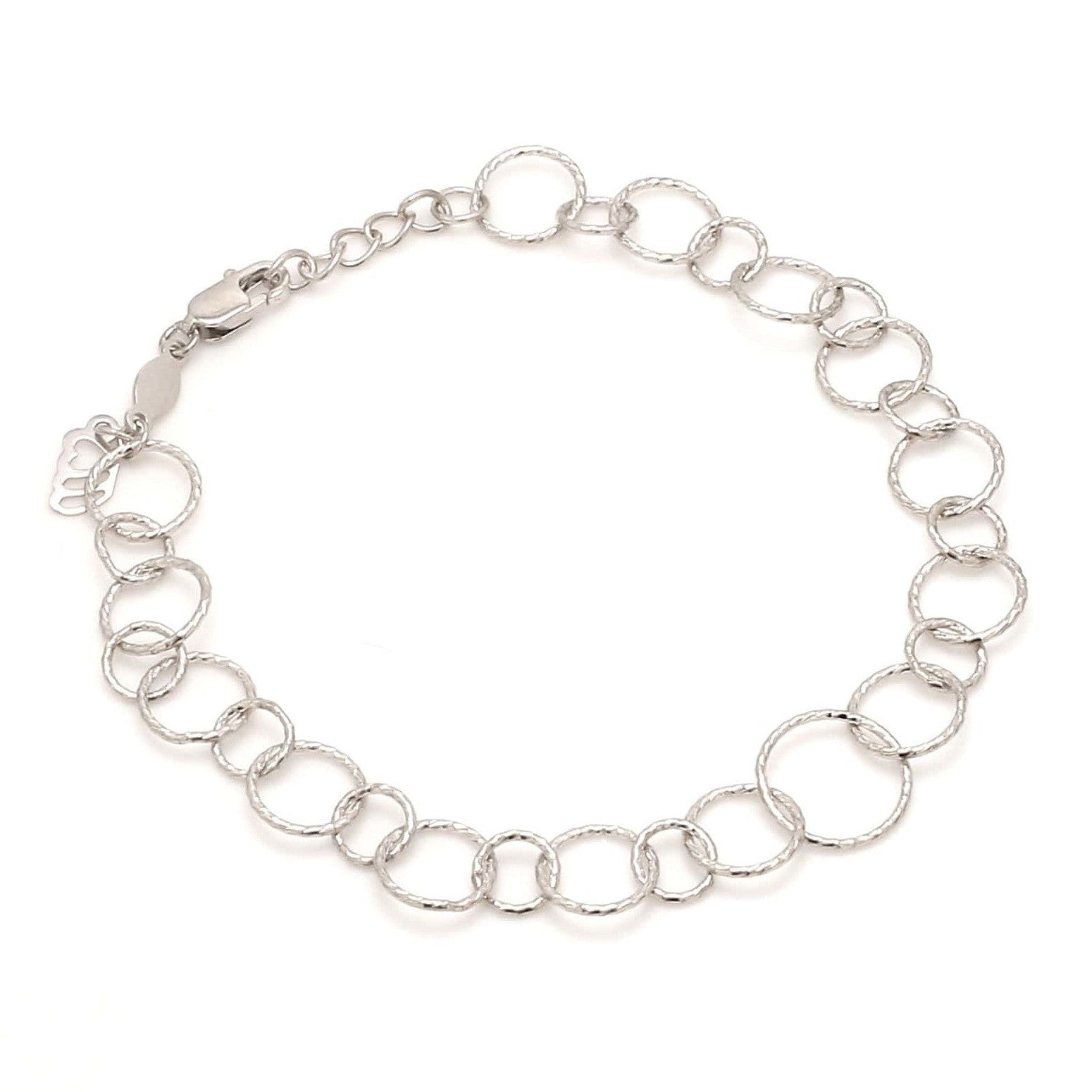 Japanese Circle Links Platinum Bracelet for Women JL PTB 1155