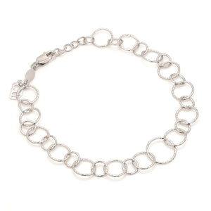 Japanese Circle Links Platinum Bracelet for Women JL PTB 1155