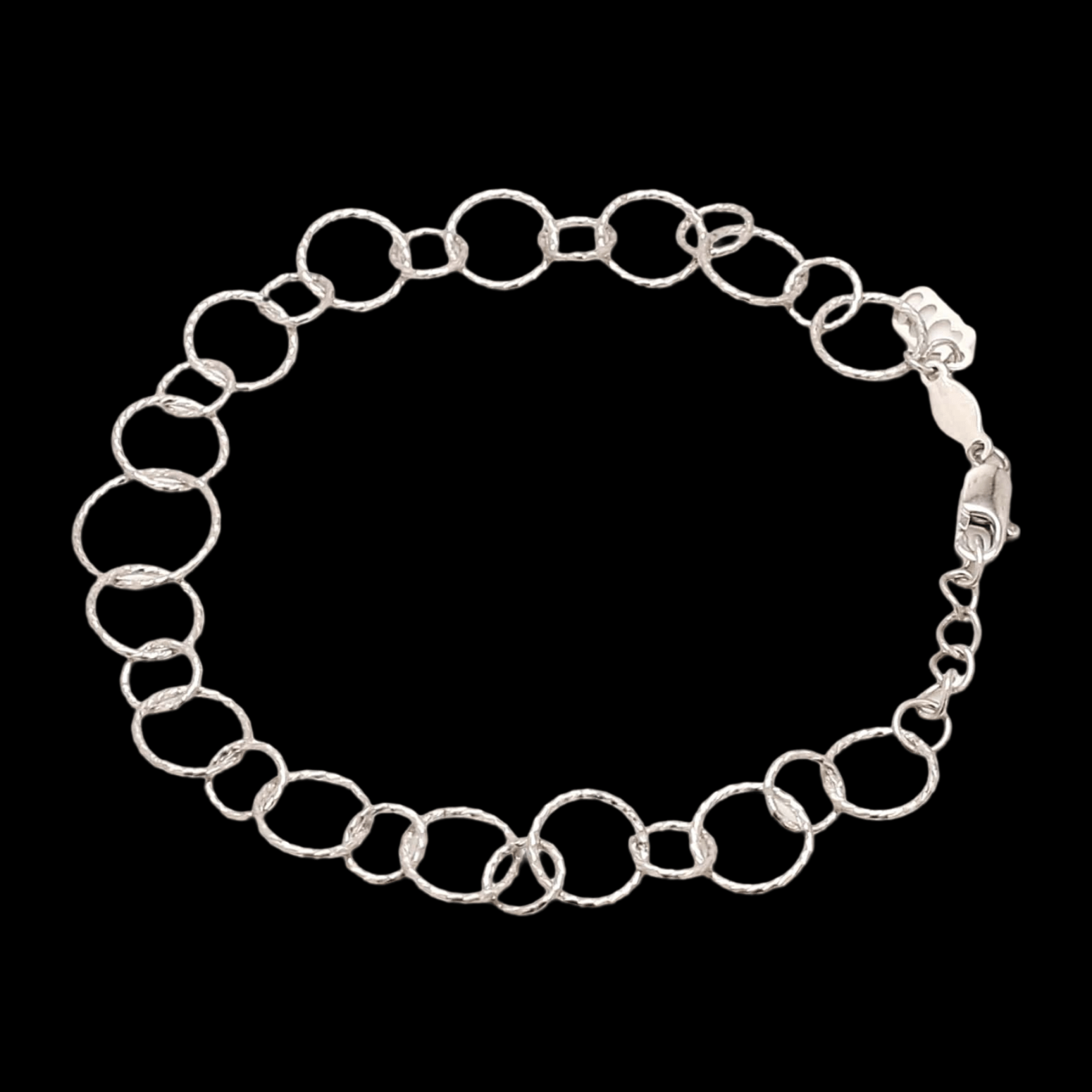 Japanese Circle Links Platinum Bracelet for Women JL PTB 1155