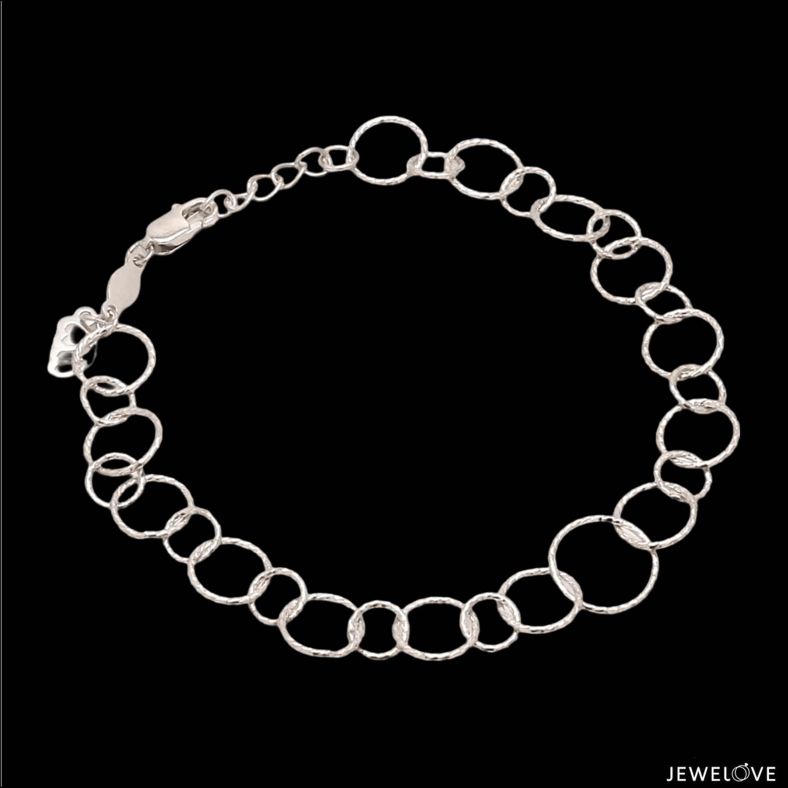 Japanese Circle Links Platinum Bracelet for Women JL PTB 1155