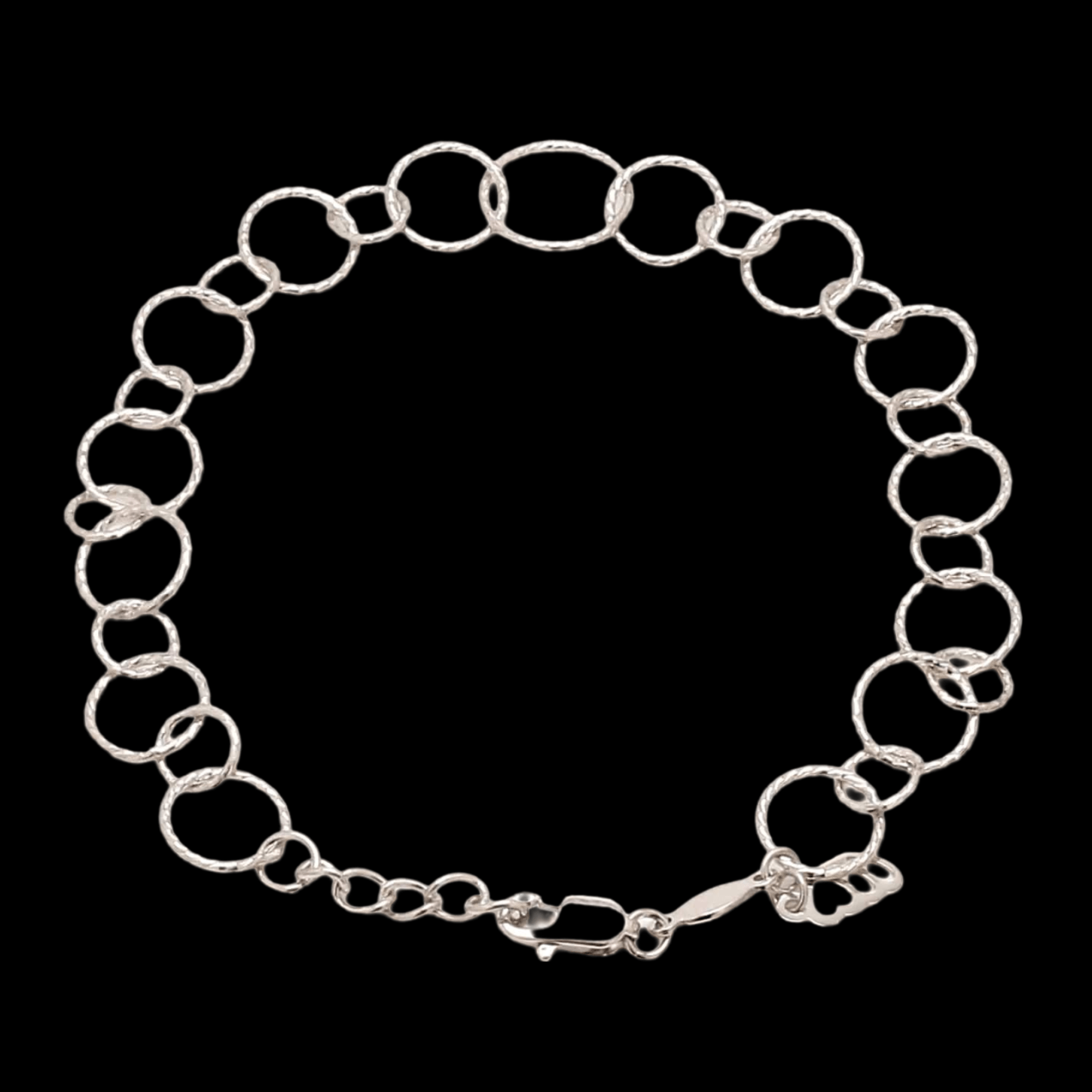 Japanese Circle Links Platinum Bracelet for Women JL PTB 1155