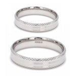 Load image into Gallery viewer, Japanese Designer Platinum Love Bands with Textured Edges JL PT 604
