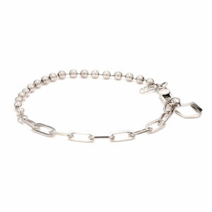 Japanese Links with Diamond Cut Balls Platinum Bracelet for Women JL PTB 1156