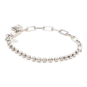 Japanese Links with Diamond Cut Balls Platinum Bracelet for Women JL PTB 1156