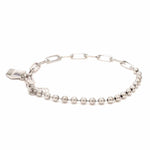 Load image into Gallery viewer, Japanese Links with Diamond Cut Balls Platinum Bracelet for Women JL PTB 1156
