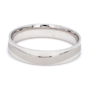 Japanese Plain Platinum Couple Rings with a Matte Finish Wave JL PT 610