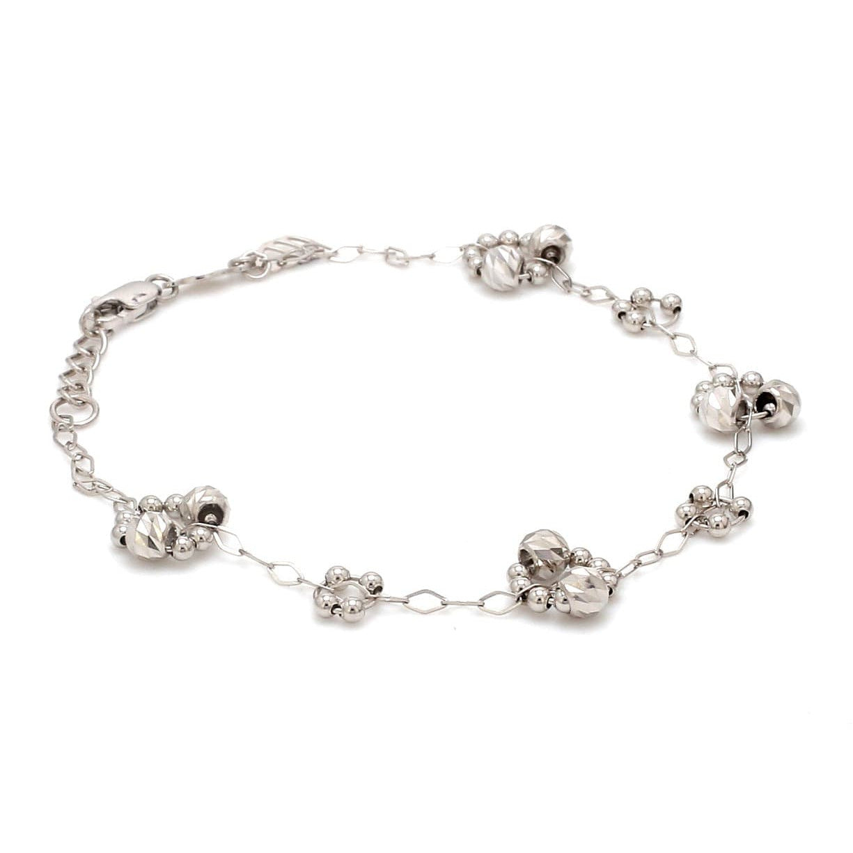 Japanese Platinum Bracelet Diamond Cut Balls Bracelet for Women JL PTB 1072