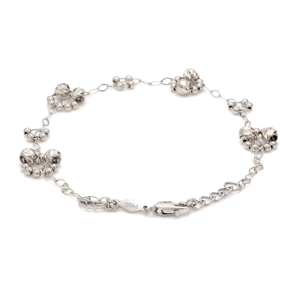 Japanese Platinum Bracelet Diamond Cut Balls Bracelet for Women JL PTB 1072