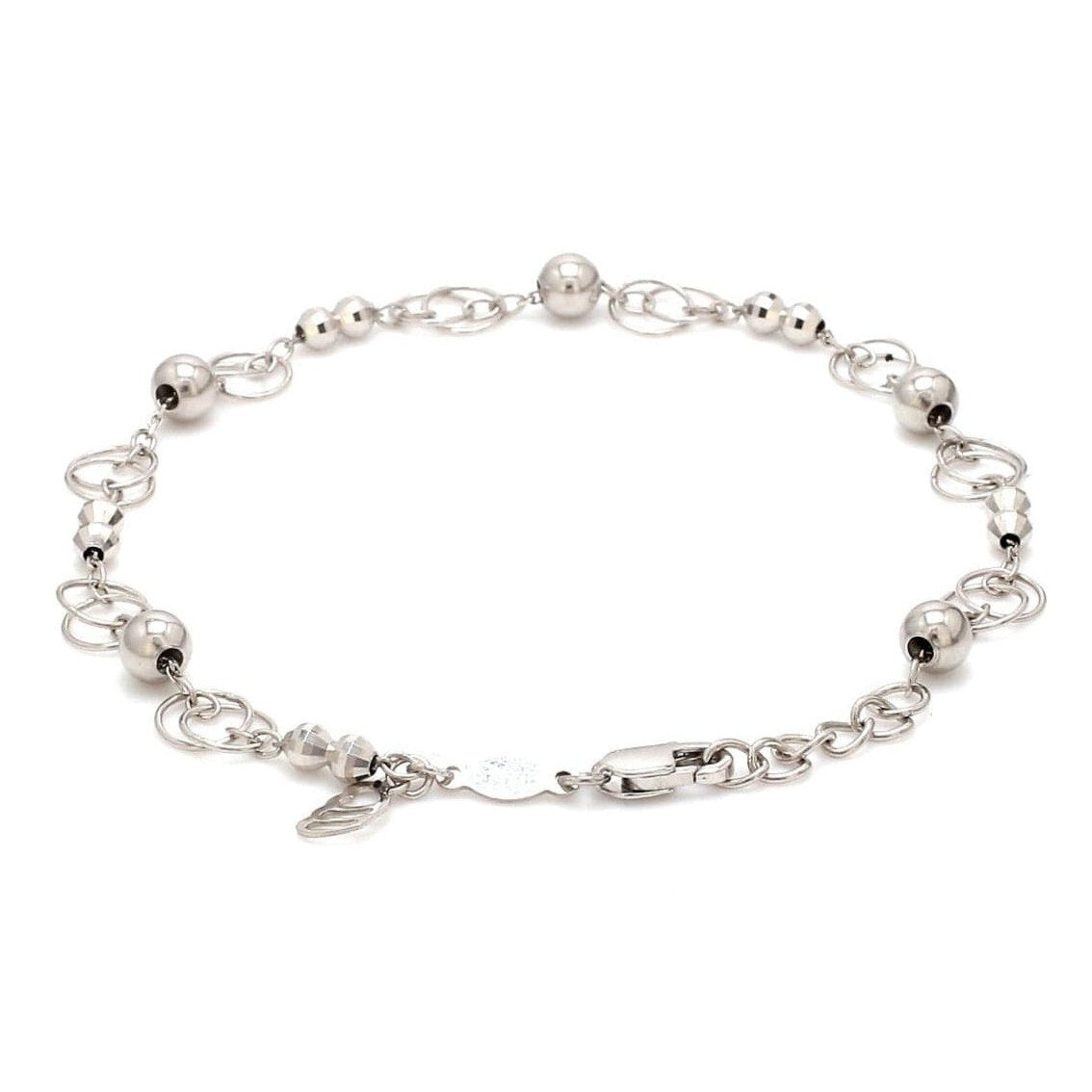 Japanese Platinum Bracelet Diamond Cut Balls Bracelet for Women JL PTB 1073