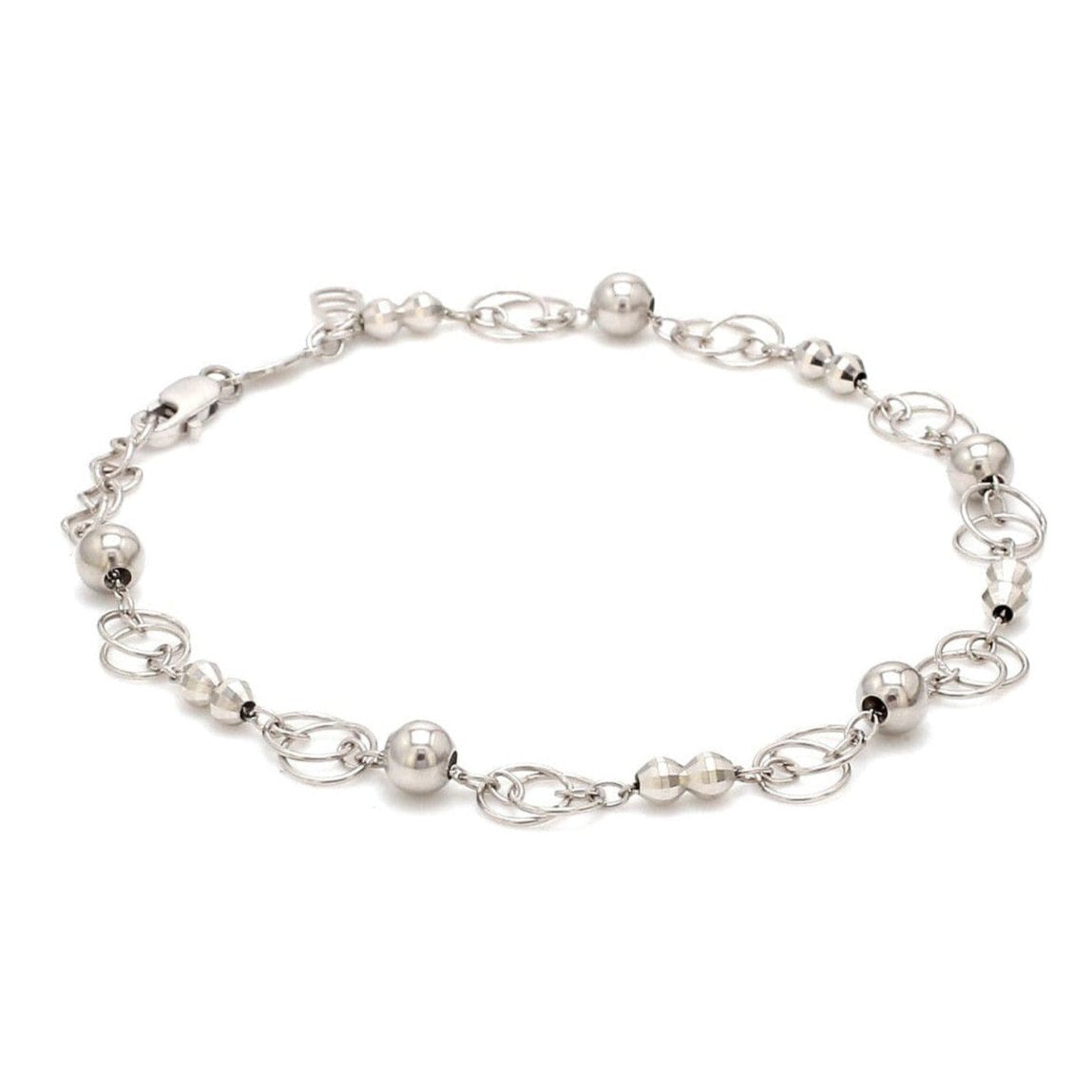 Japanese Platinum Bracelet Diamond Cut Balls Bracelet for Women JL PTB 1073