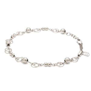 Japanese Platinum Bracelet Diamond Cut Balls Bracelet for Women JL PTB 1073