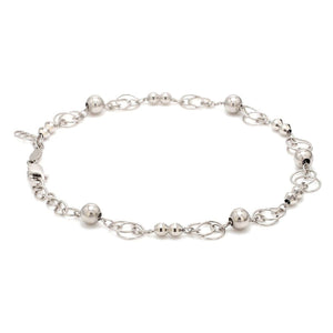 Japanese Platinum Bracelet Diamond Cut Balls Bracelet for Women JL PTB 1073