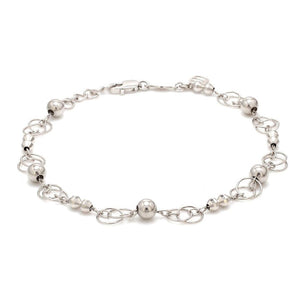 Japanese Platinum Bracelet Diamond Cut Balls Bracelet for Women JL PTB 1073