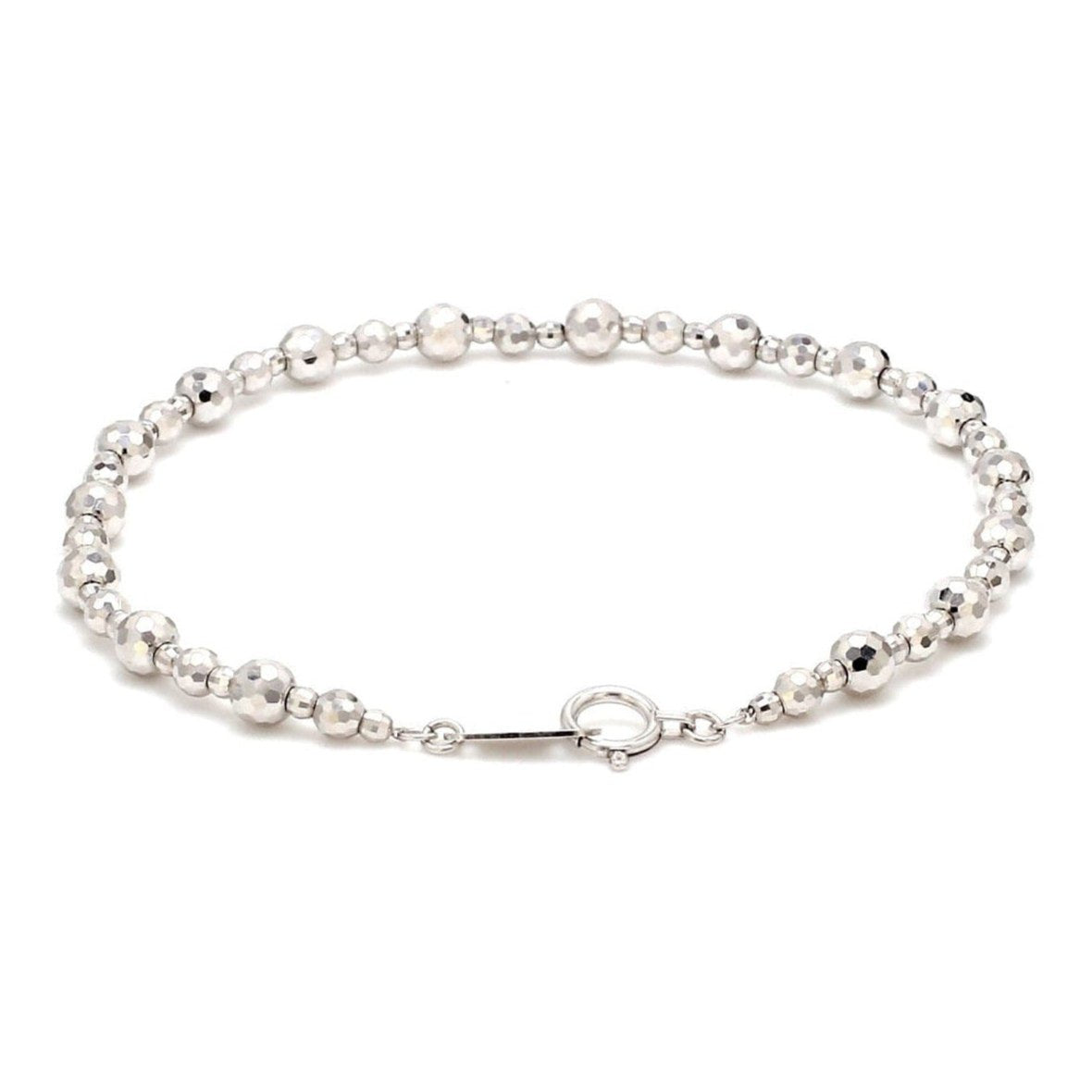 Japanese Platinum Bracelet Diamond Cut Balls Bracelet for Women JL PTB 1074