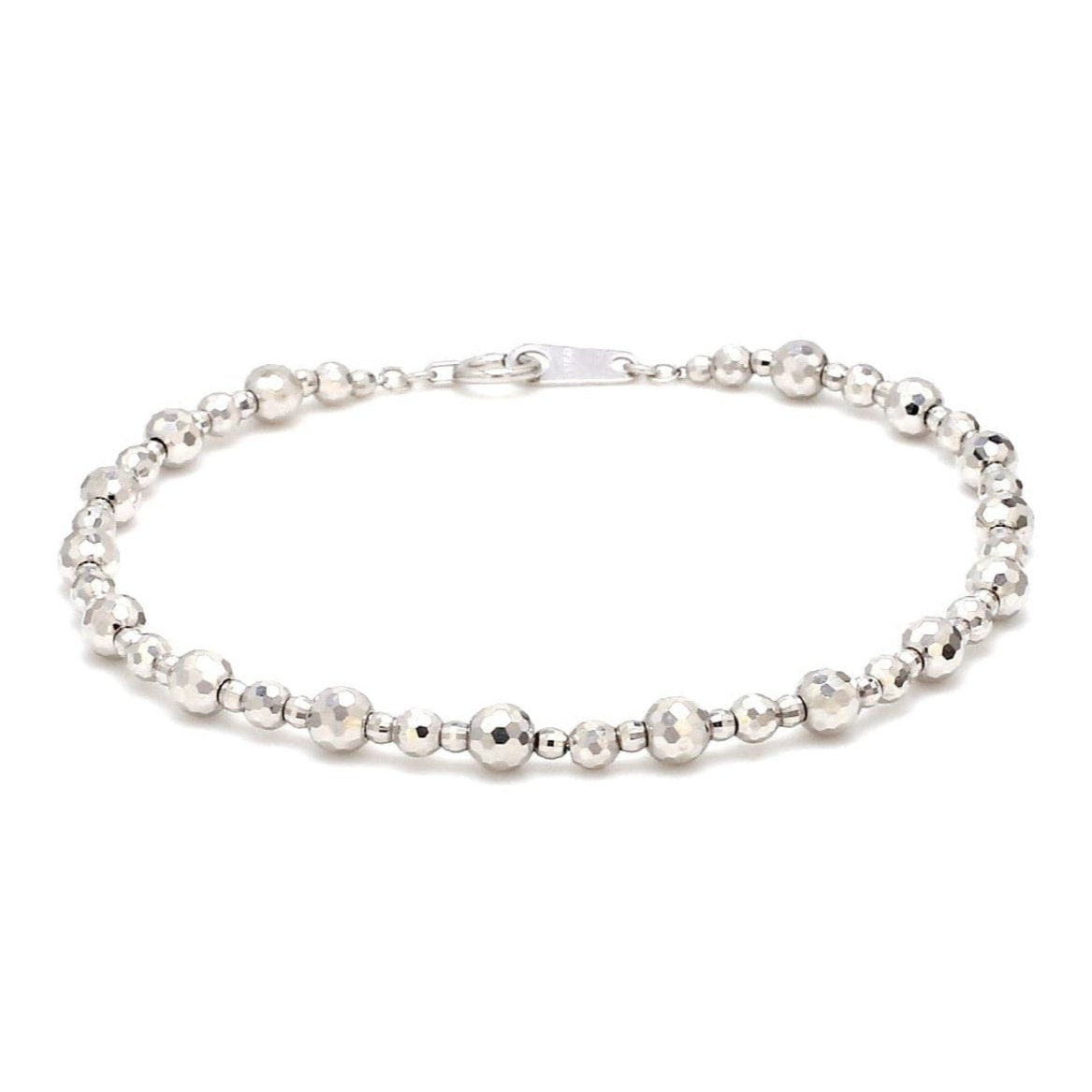 Japanese Platinum Bracelet Diamond Cut Balls Bracelet for Women JL PTB 1074