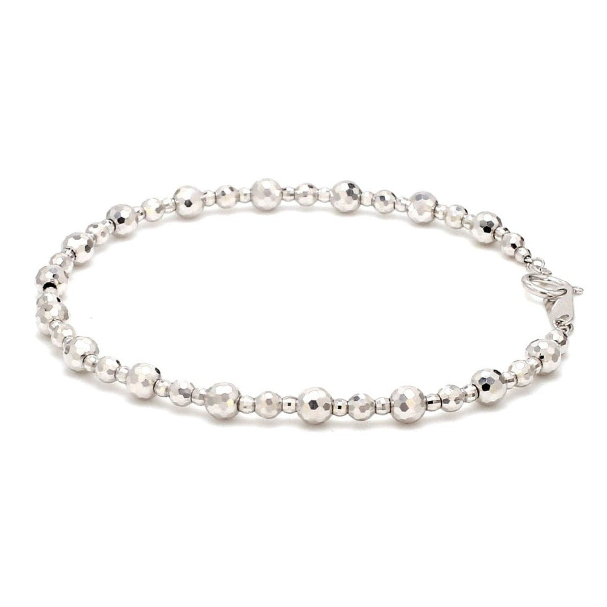 Japanese Platinum Bracelet Diamond Cut Balls Bracelet for Women JL PTB 1074