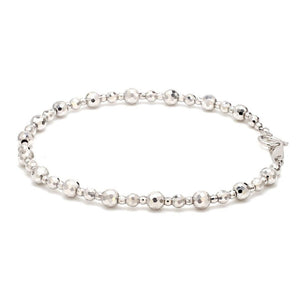 Japanese Platinum Bracelet Diamond Cut Balls Bracelet for Women JL PTB 1074