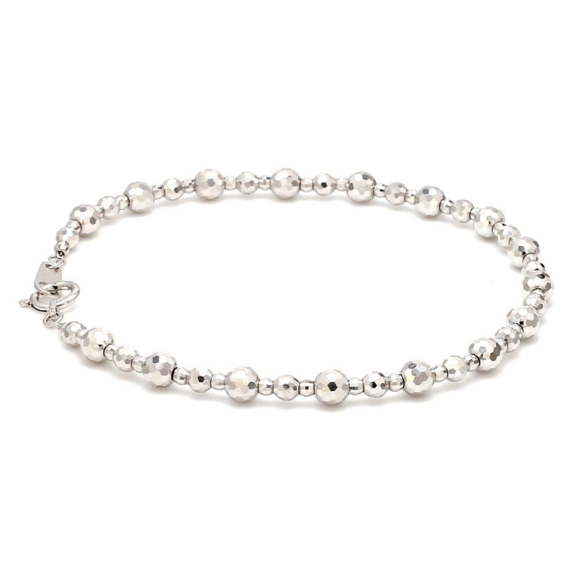 Japanese Platinum Bracelet Diamond Cut Balls Bracelet for Women JL PTB 1074