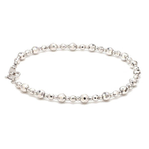 Japanese Platinum Bracelet Diamond Cut Balls Bracelet for Women JL PTB 1074