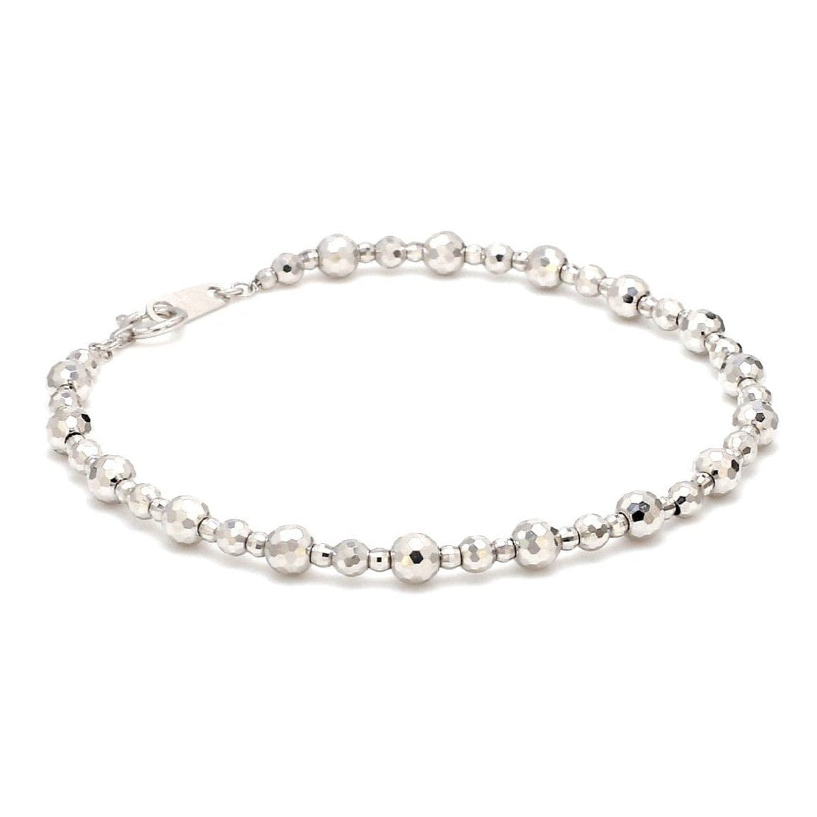 Japanese Platinum Bracelet Diamond Cut Balls Bracelet for Women JL PTB 1074