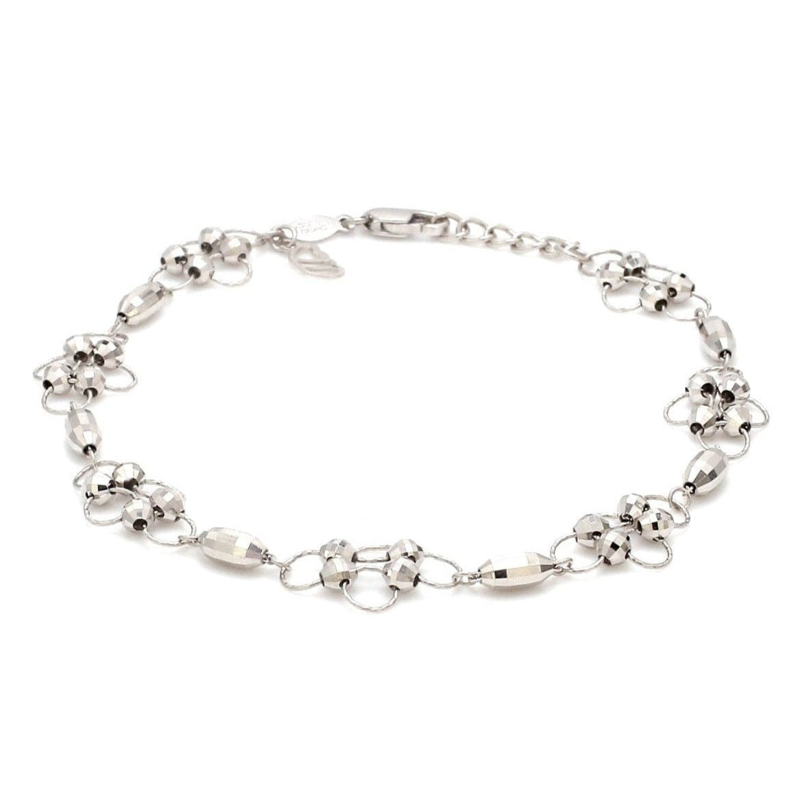 Japanese Platinum Bracelet Diamond Cut Balls Bracelet for Women JL PTB 1075