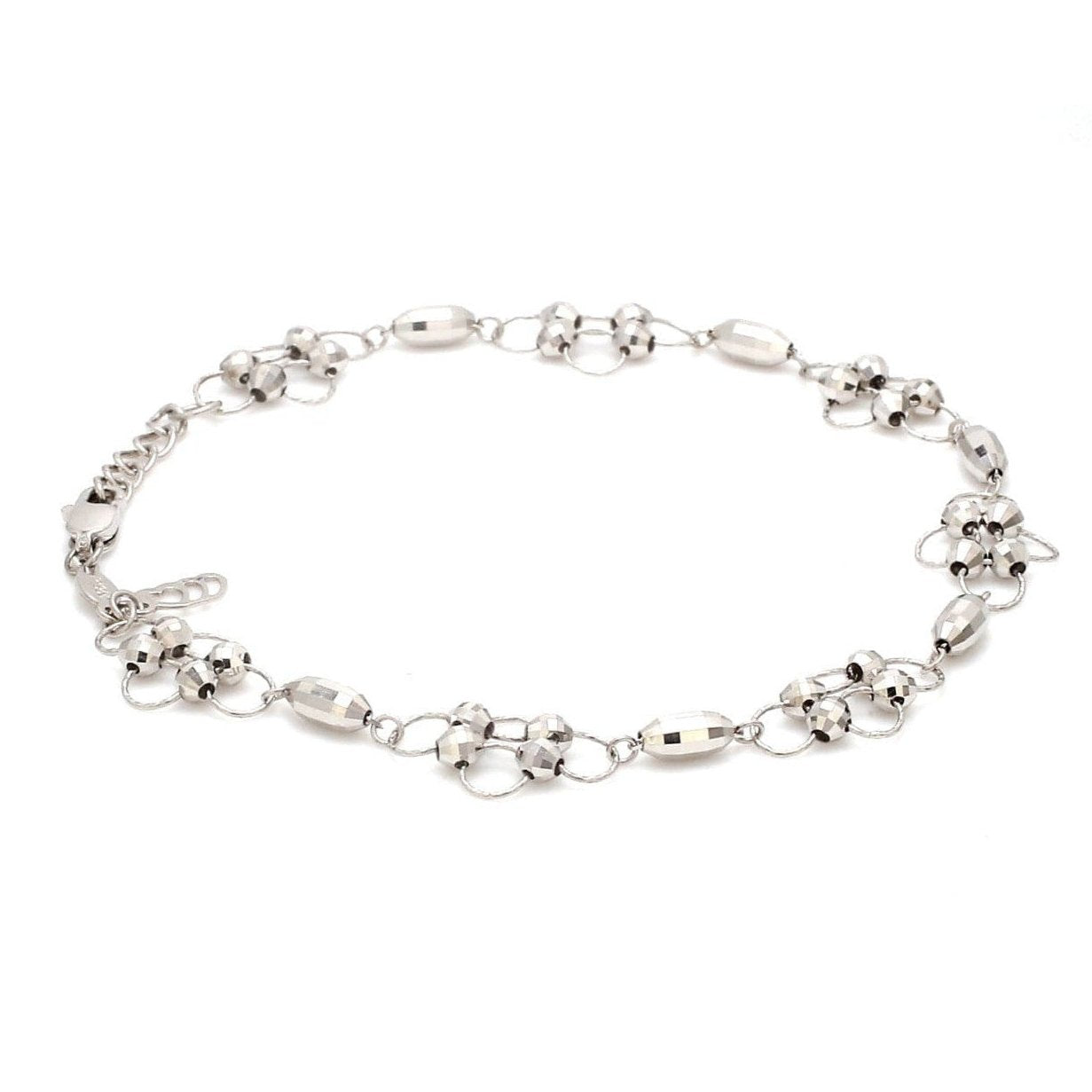 Japanese Platinum Bracelet Diamond Cut Balls Bracelet for Women JL PTB 1075