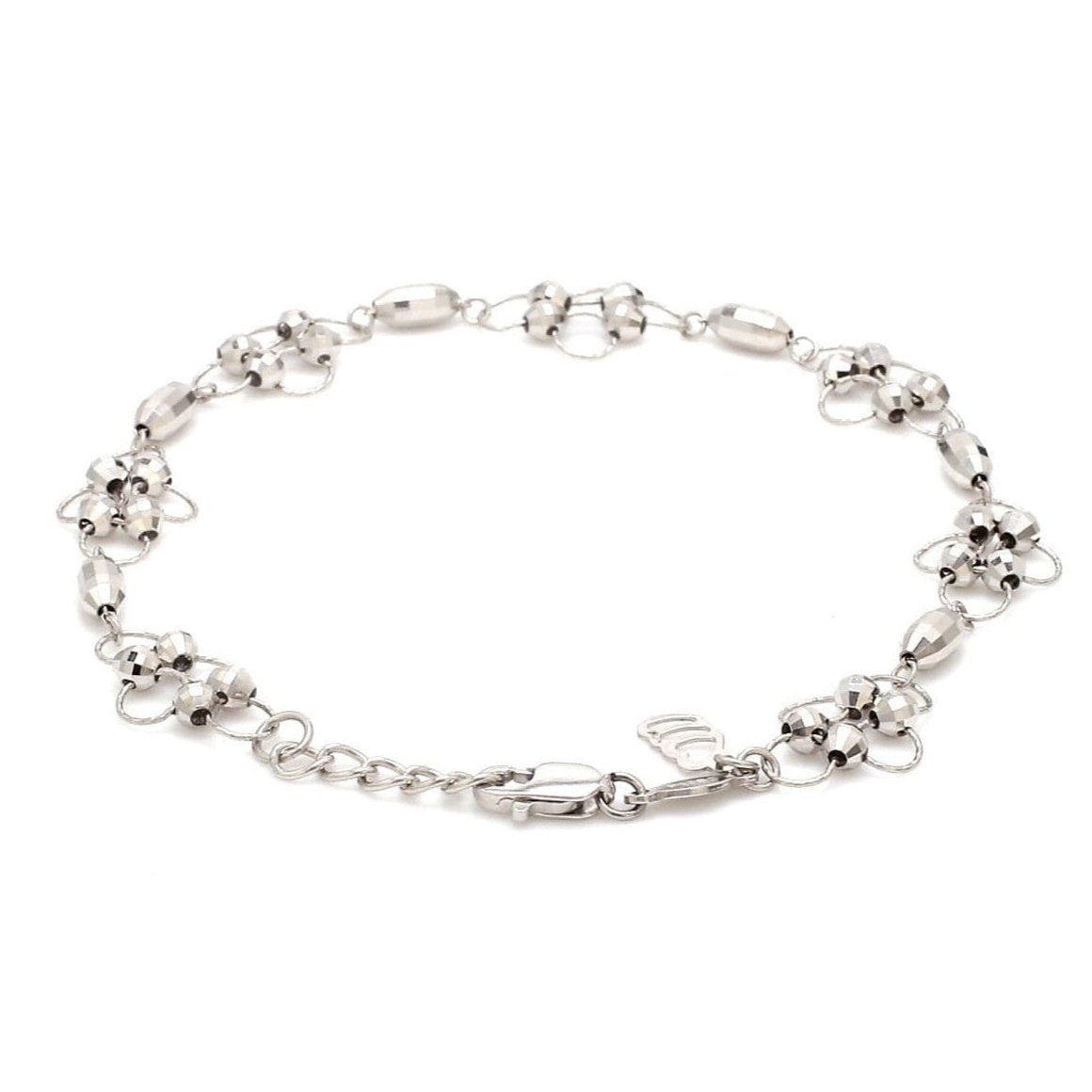 Japanese Platinum Bracelet Diamond Cut Balls Bracelet for Women JL PTB 1075