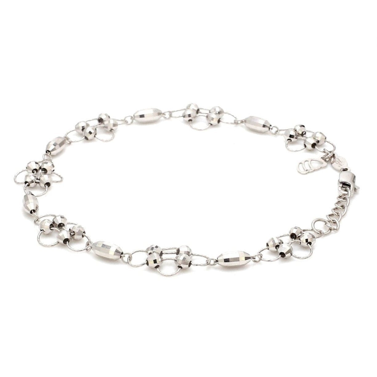 Japanese Platinum Bracelet Diamond Cut Balls Bracelet for Women JL PTB 1075