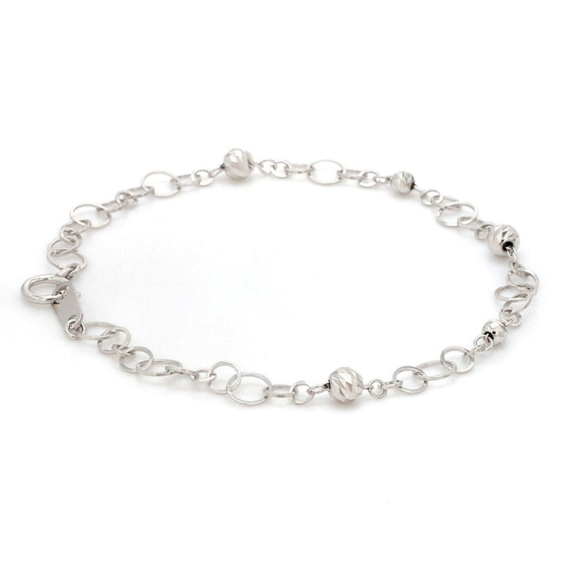 Japanese Platinum Bracelet with Diamond Cut Balls  for Women JL PTB 1068